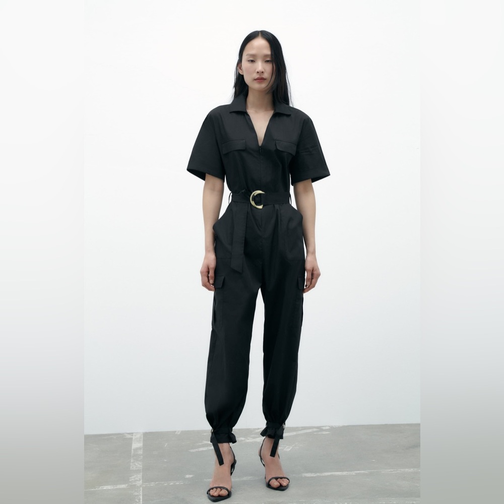 Zara Poplin Jumpsuit Utility Suit BNWT
